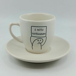 1 NOLU HAYRANINIM-KLASİK TÜRK KAHVESİ FİNCANI - TRANSPARAN GÖVDE - 
