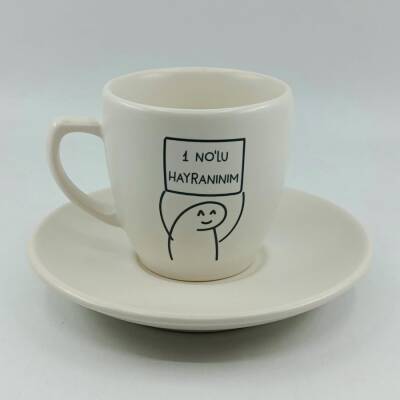 1 NOLU HAYRANINIM-KLASİK TÜRK KAHVESİ FİNCANI - TRANSPARAN GÖVDE - 1