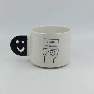 1 NOLU HAYRANINIM-SMİLE KUPA - SİYAH SAP - 1
