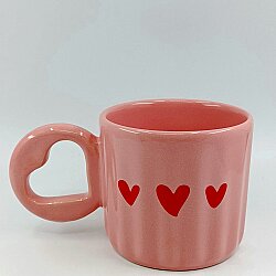 3 KIRMIZI KALP-EROS KUPA - PEMBE SAP PEMBE GÖVDE - 