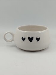 3 SİYAH KALP-LUNA KUPA - TRANSPARAN - 