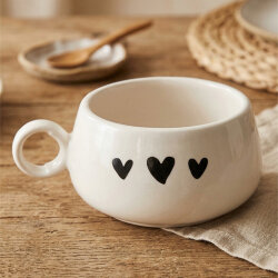 3 SİYAH KALP-LUNA KUPA - TRANSPARAN - 