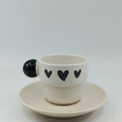 3 SİYAH KALP-PUNTO FİNCAN - SİYAH SAP - 1