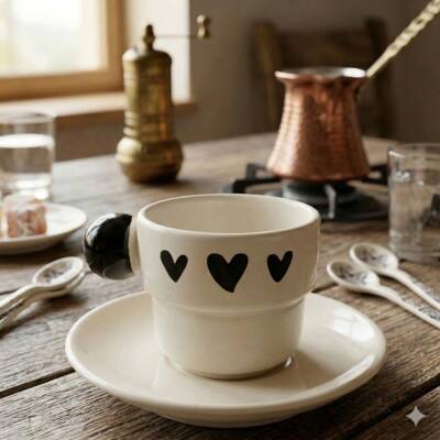 3 SİYAH KALP-PUNTO FİNCAN - SİYAH SAP - 1