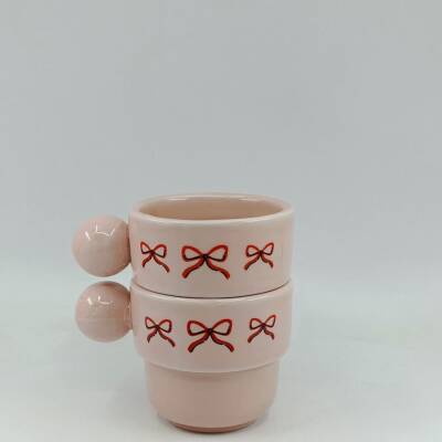 3LÜ PEMBE KURDELE-İKİLİ PUNTO ESPRESSO - PEMBE SAP PEMBE GÖVDE - 1