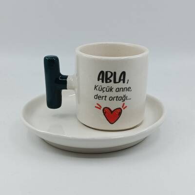 ABLA KÜÇÜK ANNE - T TÜRK KAHVESİ FİNCANI - YEŞİL SAP - 1