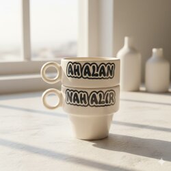 AH ALAN & NAH ALIR-İKİLİ ESPRESSO BARDAĞI - TRANSPARAN - 