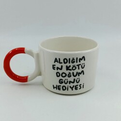 ALDIĞIM EN KÖTÜ DOĞUM GÜNÜ HEDİYESİ-DÜĞÜM KUPA - TURUNCU SAP - 