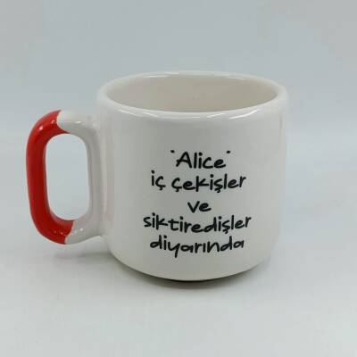 ALİCE İÇ ÇEKİŞLER DİYARINDA-ARYA ÇAY FİNCANI - KIRMIZI SAP - 1