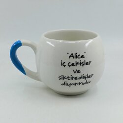 ALİCE İÇ ÇEKİŞLER DİYARINDA-BALON KUPA - AÇIK MAVİ SAP - 