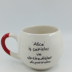 ALİCE İÇ ÇEKİŞLER DİYARINDA-BALON KUPA - KIRMIZI SAP - 