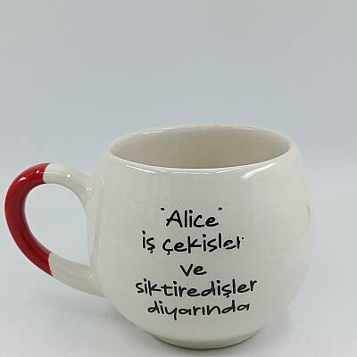ALİCE İÇ ÇEKİŞLER DİYARINDA-BALON KUPA - KIRMIZI SAP - 1