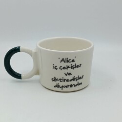 ALİCE İÇ ÇEKİŞLER DİYARINDA-DÜĞÜM KUPA - YEŞİL SAP - 