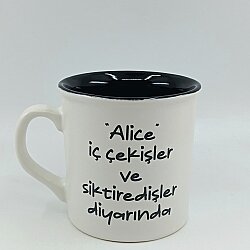 ALİCE İÇ ÇEKİŞLER DİYARINDA-İDA KUPA - TRANSPARAN SAP TRANSPARAN GÖVDE SİYAH İÇ - 