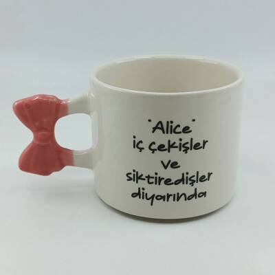 ALİCE İÇ ÇEKİŞLER DİYARINDA-KURDELE KUPA - PEMBE SAP - 1