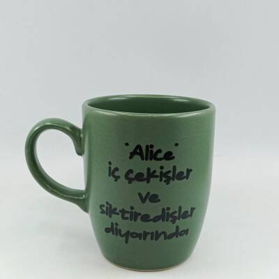 ALİCE İÇ ÇEKİŞLER DİYARINDA-OVAL KUPA - YEŞİL SAP YEŞİL GÖVDE YEŞİL İÇ - 1