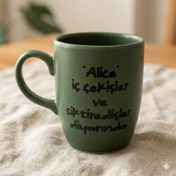 ALİCE İÇ ÇEKİŞLER DİYARINDA-OVAL KUPA - YEŞİL SAP YEŞİL GÖVDE YEŞİL İÇ - 