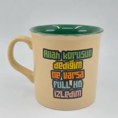 ALLAH KORUSUN DEDİĞİM -İDA KUPA - SARI SAP SARI GÖVDE YEŞİL İÇ - 1