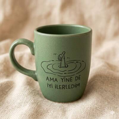 AMA YİNE DE İYİ İLERLEDİM-OVAL KUPA - YEŞİL SAP YEŞİL GÖVDE YEŞİL İÇ - 1