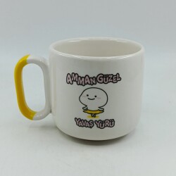 AMMAN GÜZEL YAVAŞ YÜRÜ - ARYA ÇAY FİNCANI - SARI SAP - 