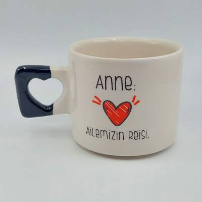 ANNE AİLEMİZİN REİSİ-KALP KUPA - SİYAH SAP - 1