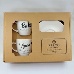 ANNE & BABA-İKİLİ TÜRK KAHVESİ FİNCANI - TRANSPARAN - 2