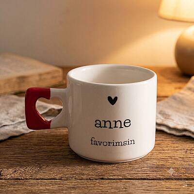 ANNE FAVORİMSİN-KALP KUPA - KIRMIZI SAP - 1