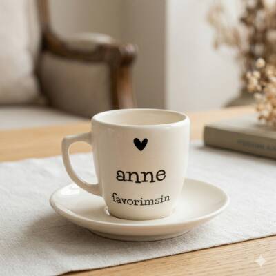 ANNE FAVORİMSİN-KLASİK TÜRK KAHVESİ FİNCANI - TRANSPARAN GÖVDE - 1