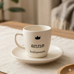 ANNE KRALİÇEMSİN-KLASİK TÜRK KAHVESİ FİNCANI - TRANSPARAN GÖVDE - 