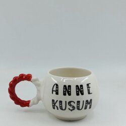 ANNE KUŞUM-ÖRGÜLÜ BALONCUK KUPA - KIRMIZI SAP - 