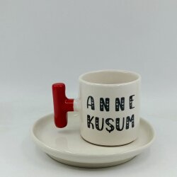 ANNE KUŞUM-T TÜRK KAHVESİ FİNCANI - KIRMIZI SAP - 
