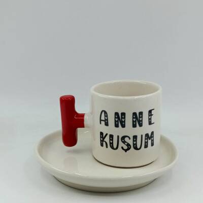 ANNE KUŞUM-T TÜRK KAHVESİ FİNCANI - KIRMIZI SAP - 1