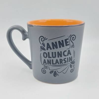 ANNE OLUNCA ANLARSIN-İDA KUPA - GRİ SAP GRİ GÖVDE TURUNCU İÇ - 1