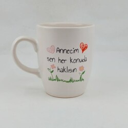 ANNECİM SEN HER KONUDA HAKLISIN - OVAL KUPA - TRANSPARAN SAP - 1