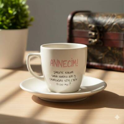 ANNECİM! ŞİMDİYE KADAR SANA-KLASİK TÜRK KAHVESİ FİNCANI - TRANSPARAN - 1