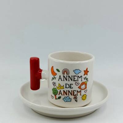 ANNEM DE ANNEM-T TÜRK KAHVESİ FİNCANI - KIRMIZI SAP - 1