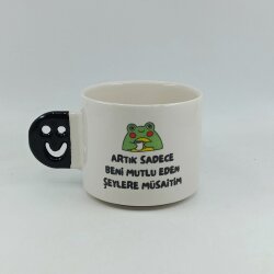 ARTIK SADECE BENİ MUTLU -SMİLE KUPA - SİYAH SAP - 