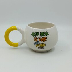 AŞK YOK İŞ VAR WORK WORK - BALONCUK KUPA - SARI SAP - 