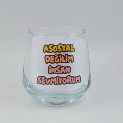 ASOSYAL DEĞİLİM-VİSKİ BARDAĞI - ŞEFFAF - 1