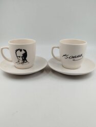ATATÜRK İMZA & ATATÜRK PORTRE-İKİLİ TÜRK KAHVESİ FİNCANI - TRANSPARAN - 