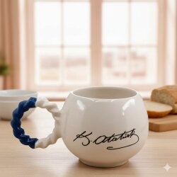 ATATÜRK İMZA - BALONCUK KUPA - KOBALT SAP - 