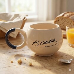 ATATÜRK İMZA - BALONCUK KUPA - SİYAH SAP - 