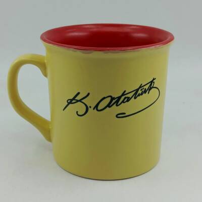 ATATÜRK İMZA-İDA KUPA - SARI SAP SARI GÖVDE KIRMIZI İÇ - 1