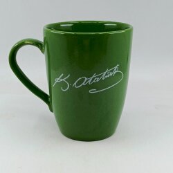 ATATÜRK İMZA-OVAL KUPA - YEŞİL SAP YEŞİL GÖVDE YEŞİL İÇ - 