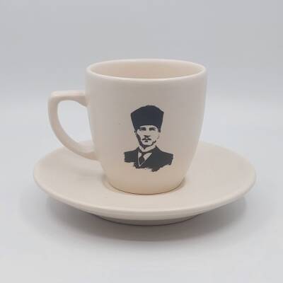 ATATÜRK KALPAKLI-KLASİK TÜRK KAHVESİ FİNCANI - TRANSPARAN - 1