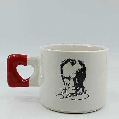 ATATÜRK PORTRE-KALP KUPA - KIRMIZI SAP - 1