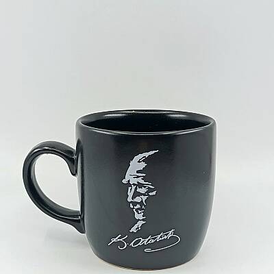 ATATÜRK PORTRE-KAMPANYALI KUPA - BODUR SİYAH - 1