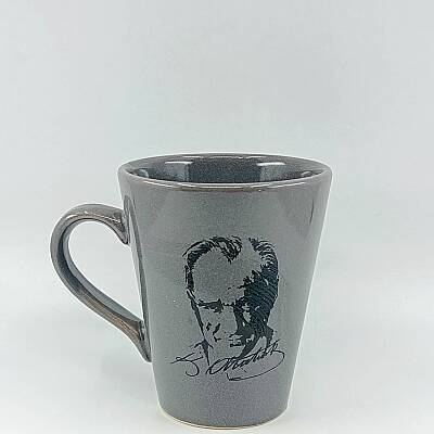 ATATÜRK PORTRE-KAMPANYALI KUPA - OVAL GRİ - 1