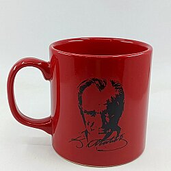 ATATÜRK PORTRE-KAMPANYALI KUPA - SİLİNDİR KIRMIZI - 
