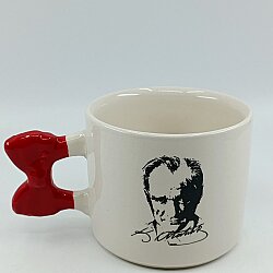 ATATÜRK PORTRE-KURDELE KUPA - KIRMIZI SAP - 
